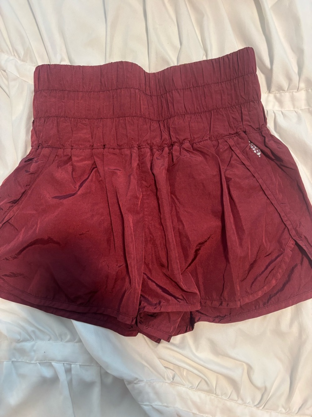 FP Movement by Free People Maroon High-Waist Athletic Shorts